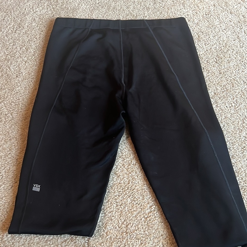 Victorias Secret Sport VSX black fleece lined pull on side zip ankle leggings l - Picture 5 of 7